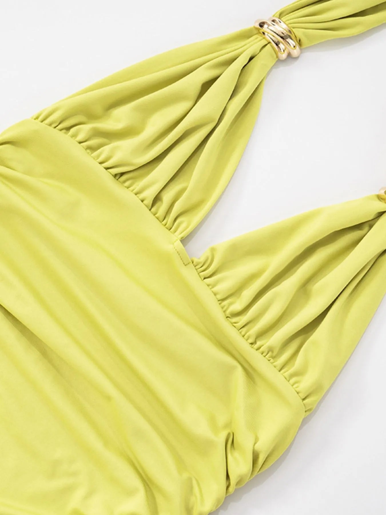 Ruched Halter Neck Bodycon Mini Dress