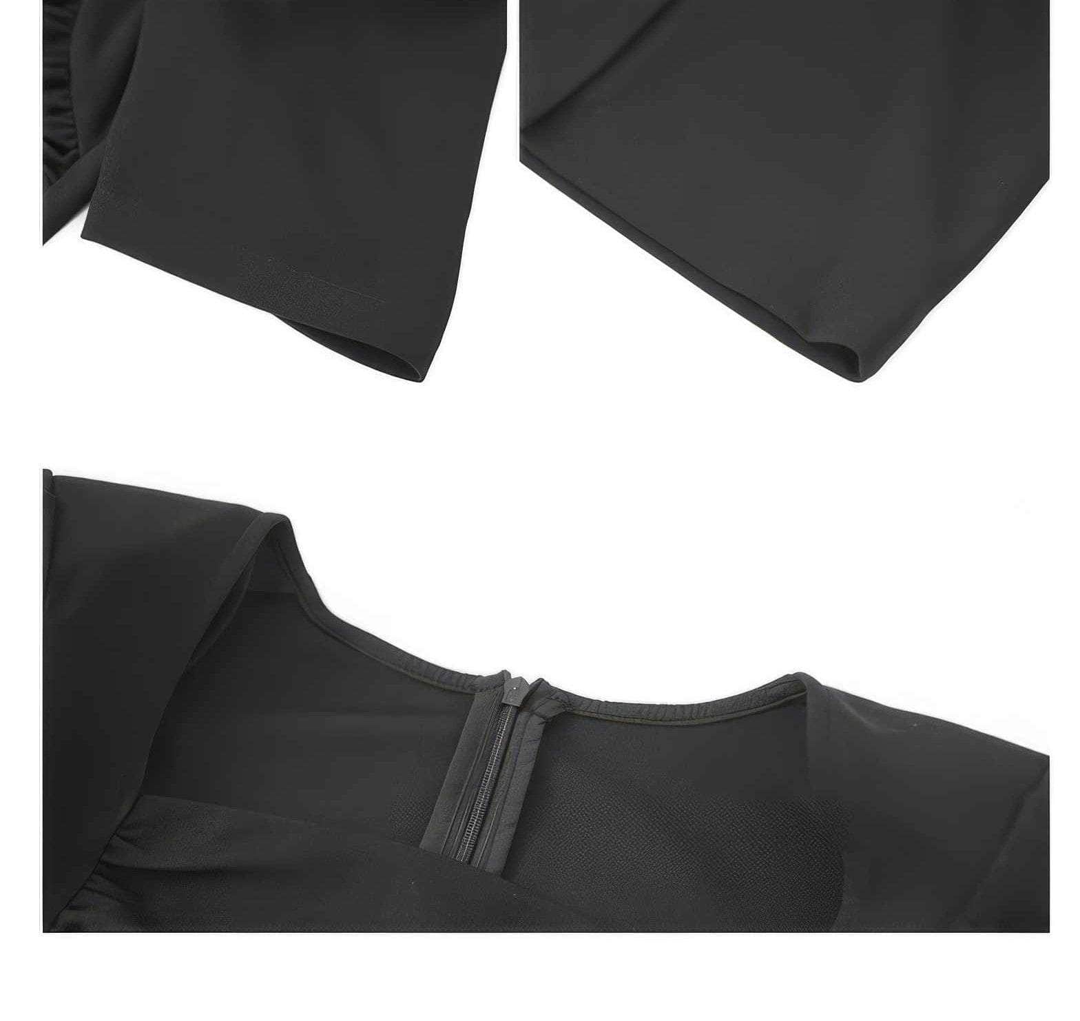 Ruched Puff Sleeves Midi Dress