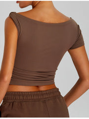 Ruched Side Crop T-Shirt