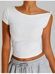 Ruched Side Crop T-Shirt