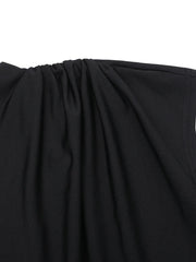 Ruched Slit Cap Sleeve Maxi Dress