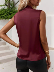 Ruched Surplice Sleeveless Top