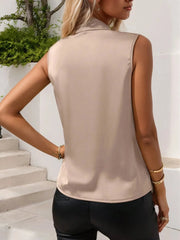 Ruched Surplice Sleeveless Top