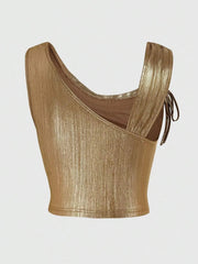 Ruched Tank with Side Tie Details