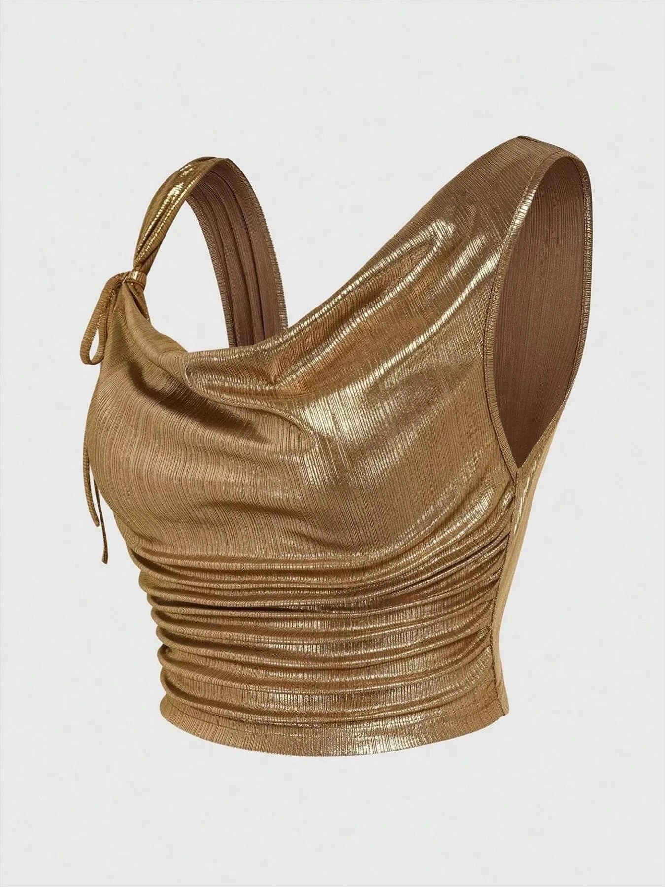 Ruched Tank with Side Tie Details