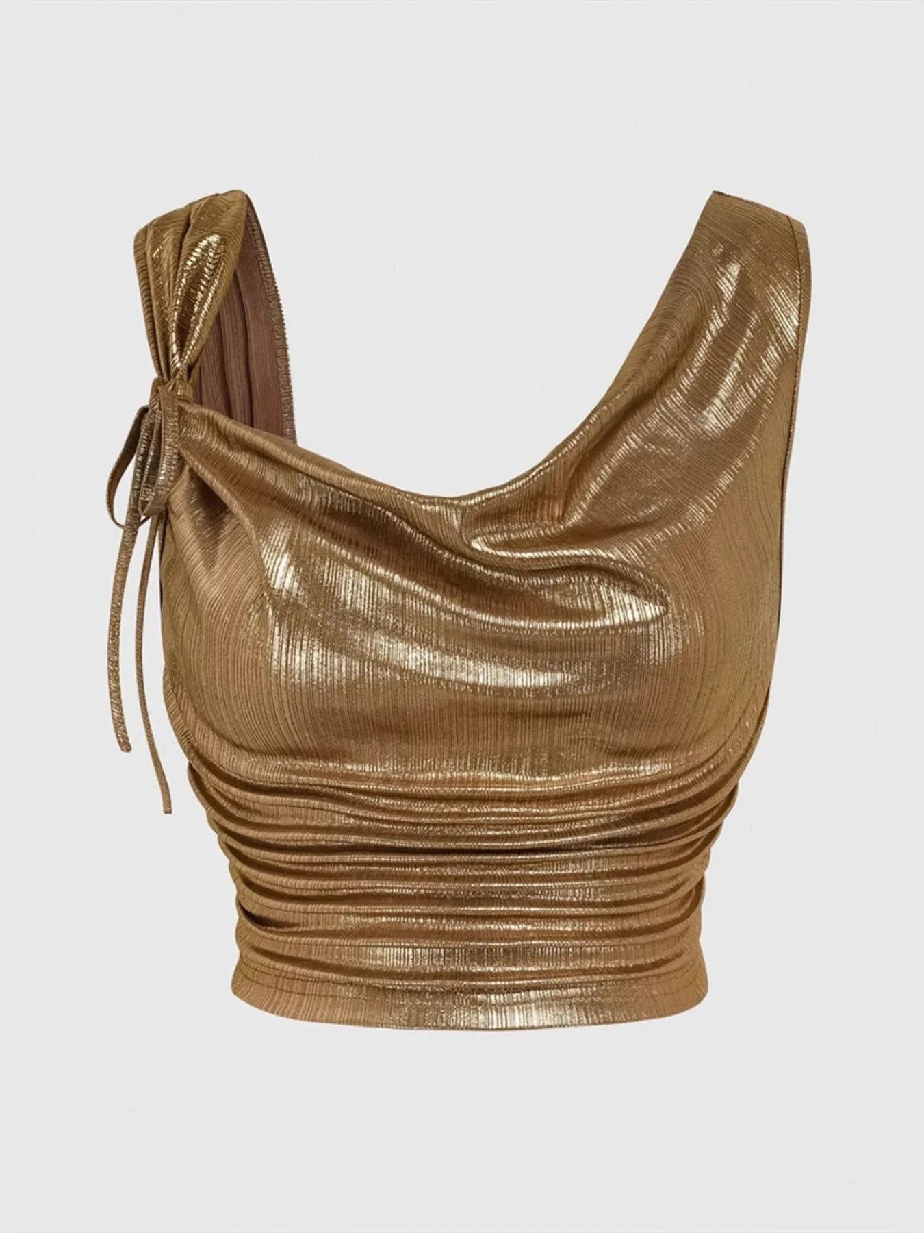 Ruched Tank with Side Tie Details