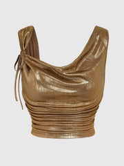 Ruched Tank with Side Tie Details