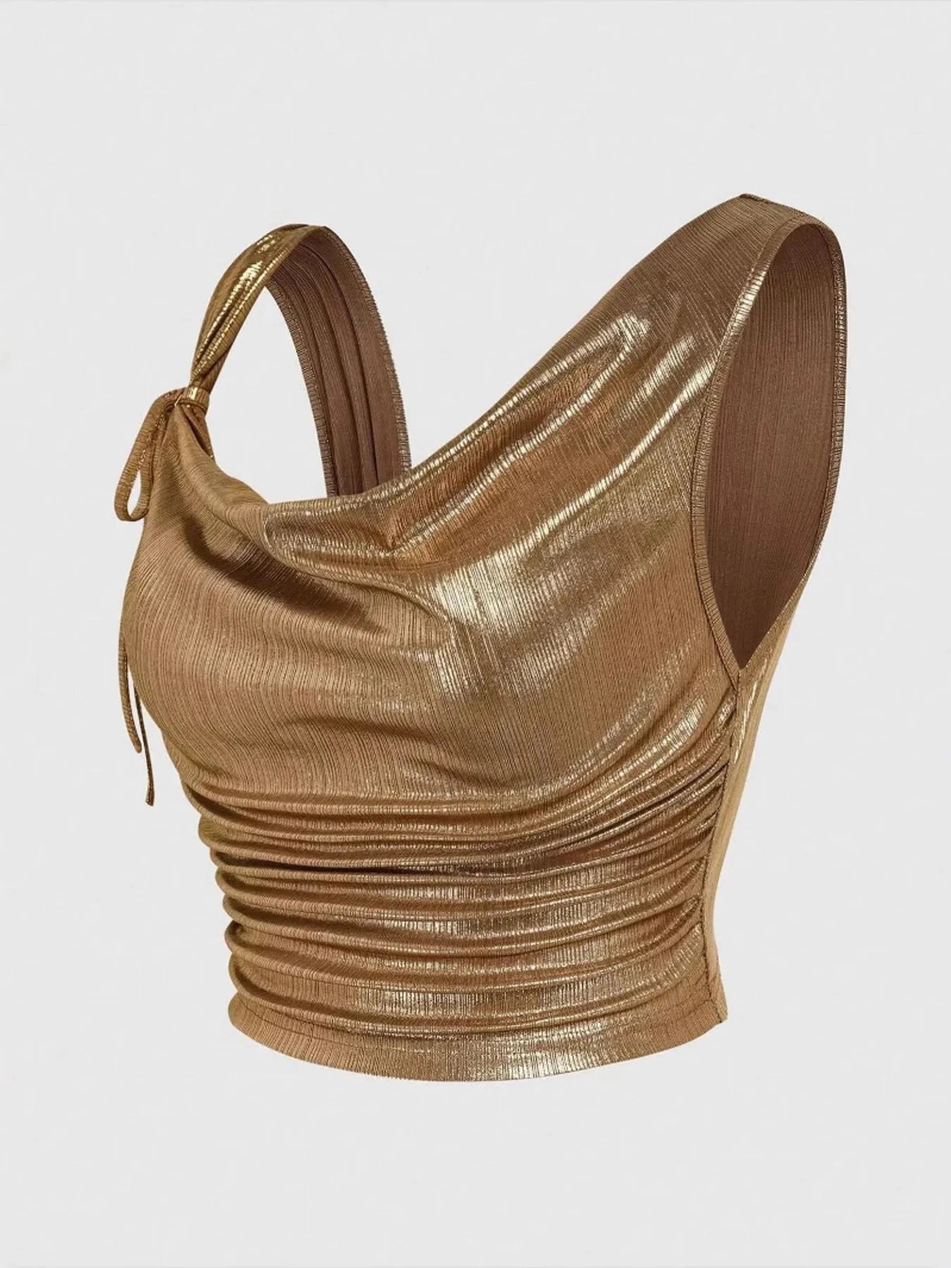 Ruched Tank with Side Tie Details