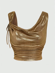 Ruched Tank with Side Tie Details Color / XS