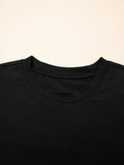 Ruffled Crew Neck Slim Fit Top