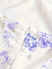 Ruffled Hem Floral Tie-Strap Mini Dress