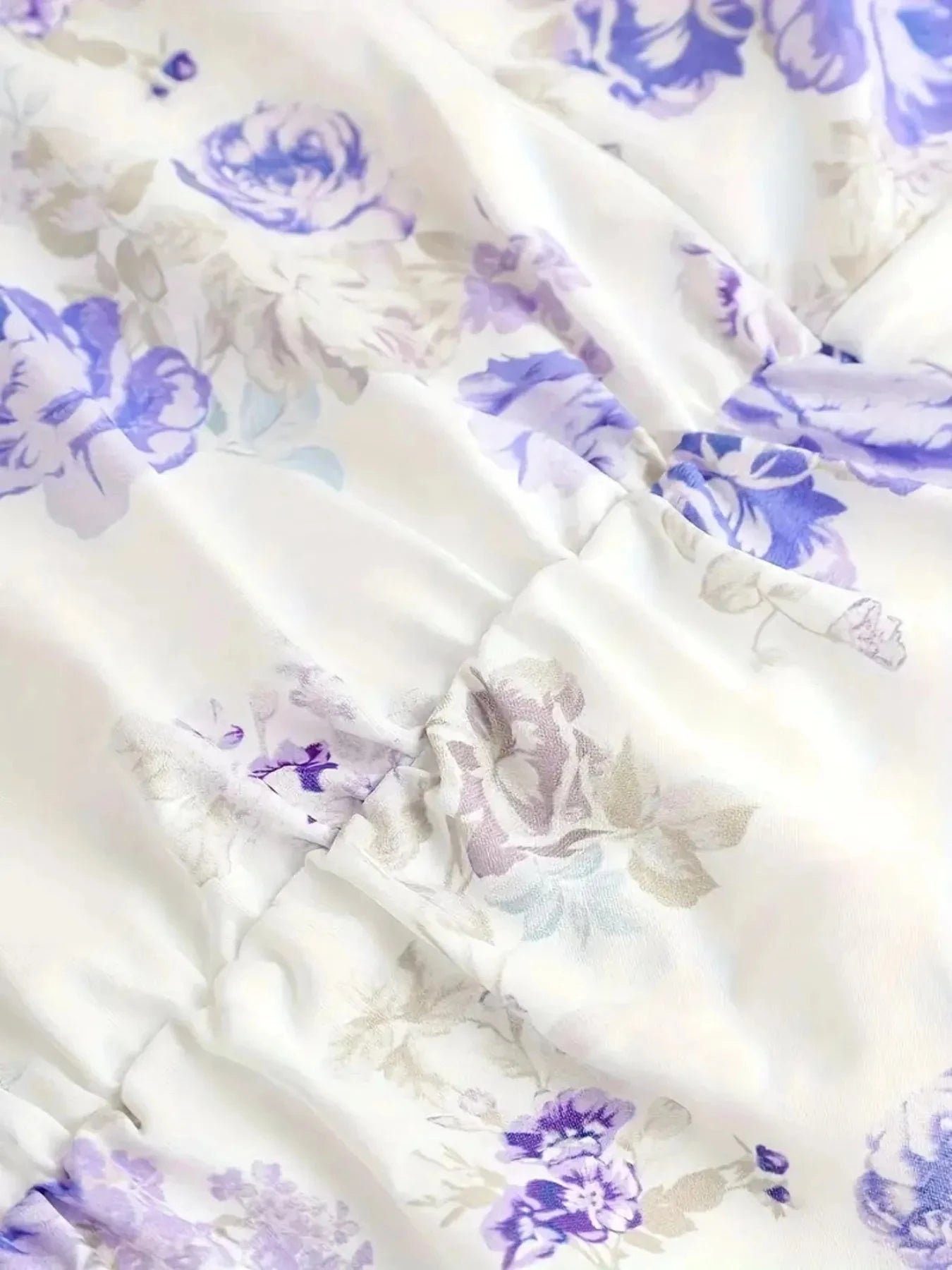 Ruffled Hem Floral Tie-Strap Mini Dress