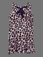 Ruffled Hem Leopard Sleeveless Dress