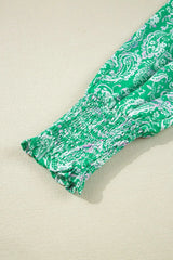 Ruffled Hem Long Sleeve Shirt Dress