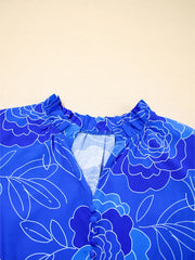 Ruffled Hem Short Sleeve Flowy Mini Dress