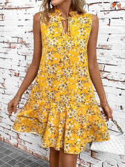 Ruffled Hem Sleeveless Mini Dress