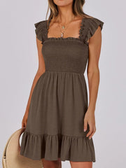 Ruffled Hem Smocked Cami Dress