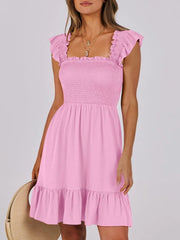 Ruffled Hem Smocked Cami Dress