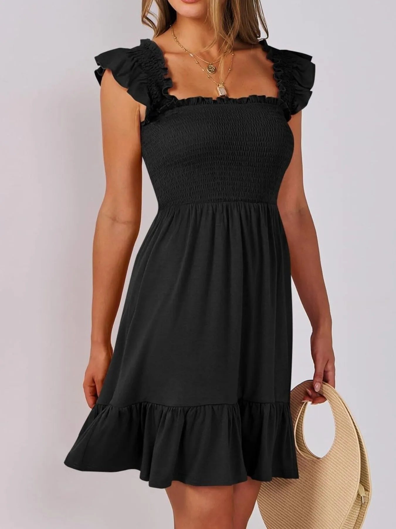 Ruffled Hem Smocked Cami Dress