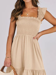 Ruffled Hem Smocked Cami Dress