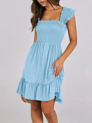 Ruffled Hem Smocked Cami Dress