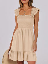Ruffled Hem Smocked Cami Dress Apricot / S