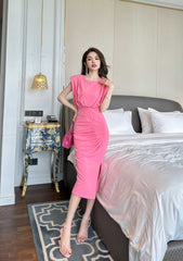 Ruffled Sleeveless Asymmetrical Hem Dress