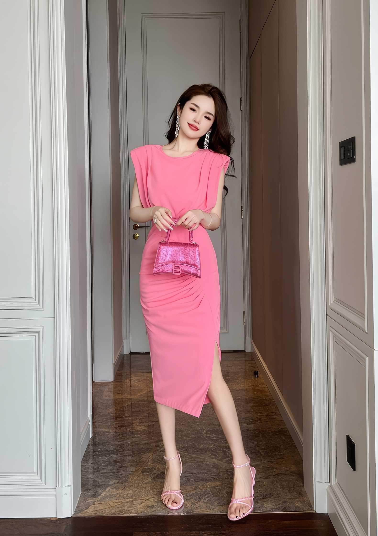 Ruffled Sleeveless Asymmetrical Hem Dress
