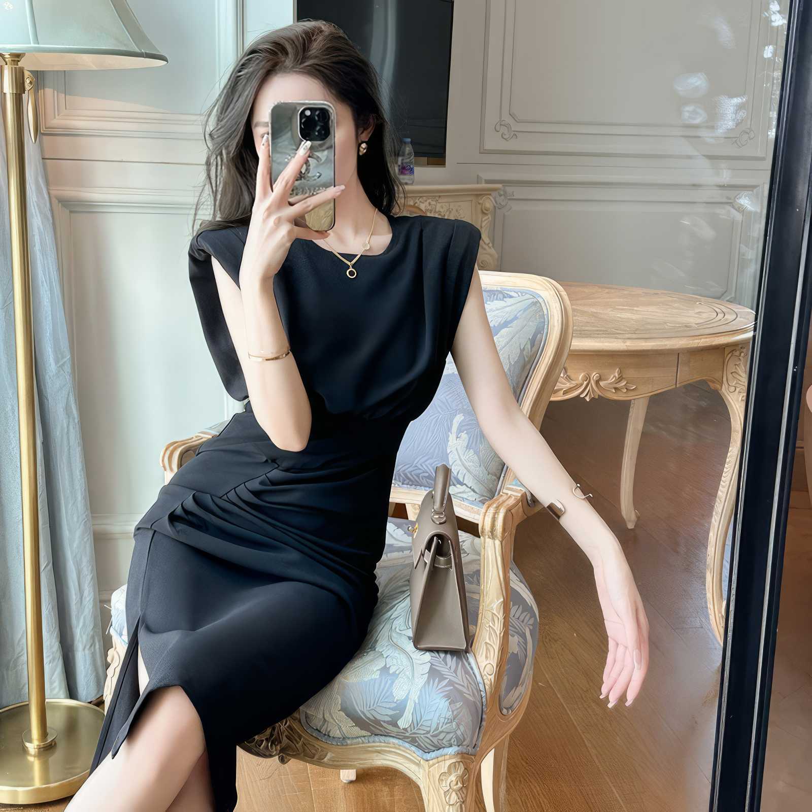 Ruffled Sleeveless Asymmetrical Hem Dress