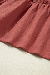 Ruffled Smocked Cap Sleeve Mini Dress