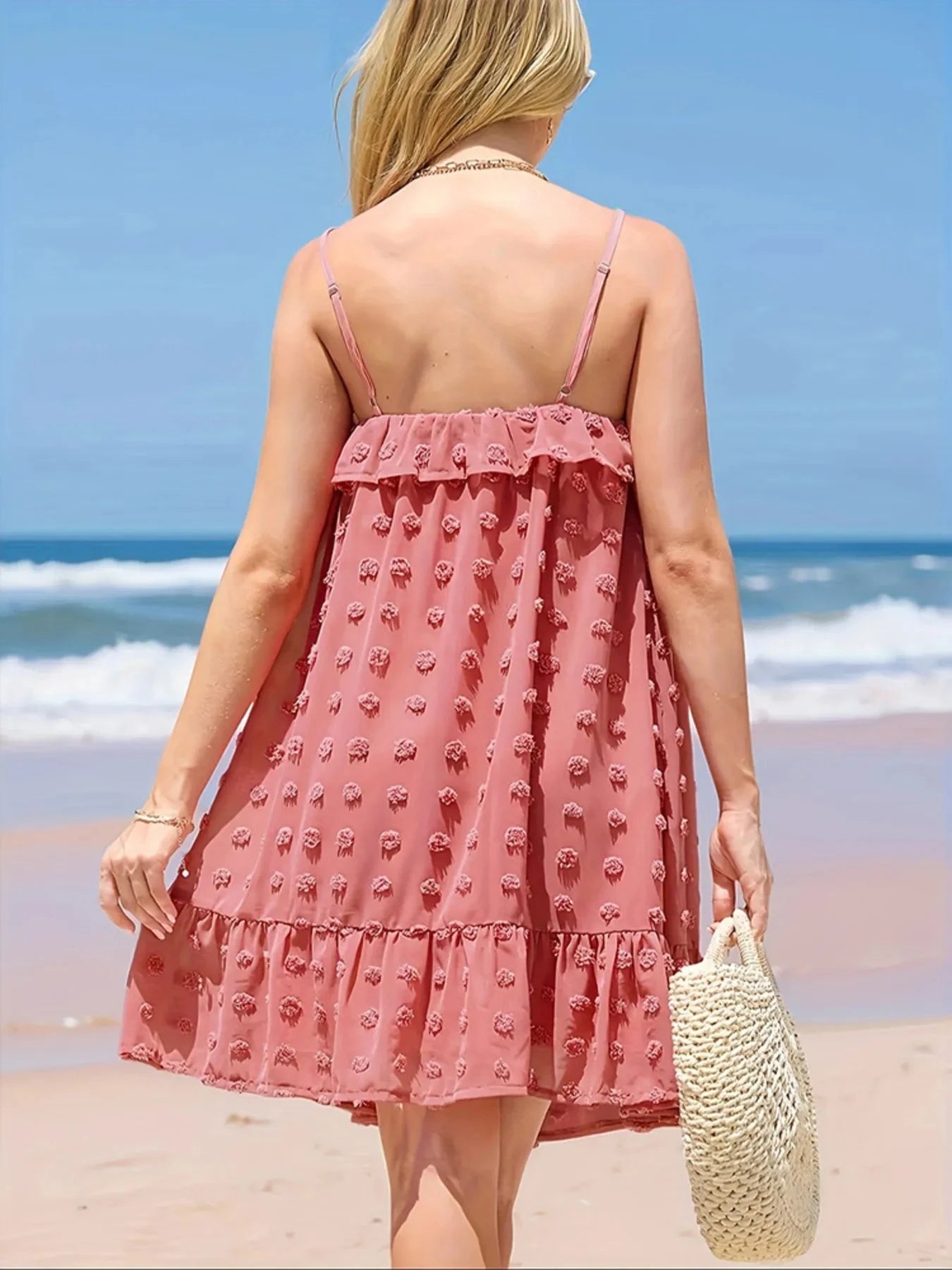 Ruffled Swiss Dot Cami Dress