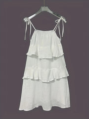 Ruffled Tie Shoulder Mini Dress