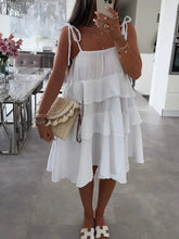 Ruffled Tie Shoulder Mini Dress White / S