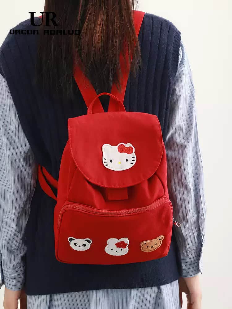 Sanrio Hello Kitty & Friends Patch Schoolbag Red