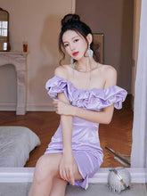 Satin A-line Ruffle Mini Dress