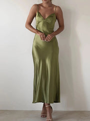 Satin Backless Cami Dress