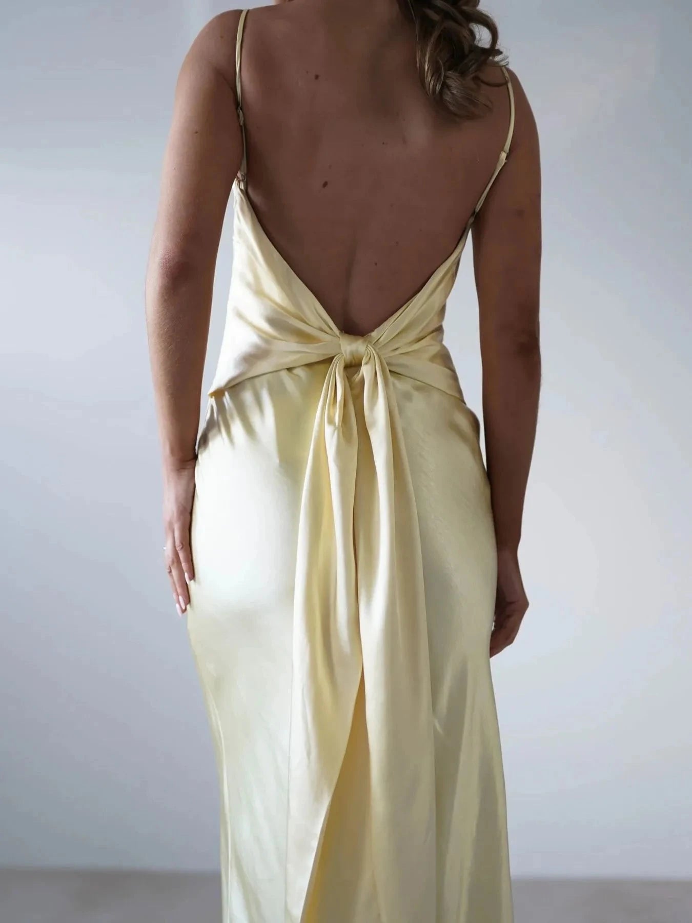 Satin Backless Cami Dress
