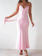 Satin Backless Cami Dress