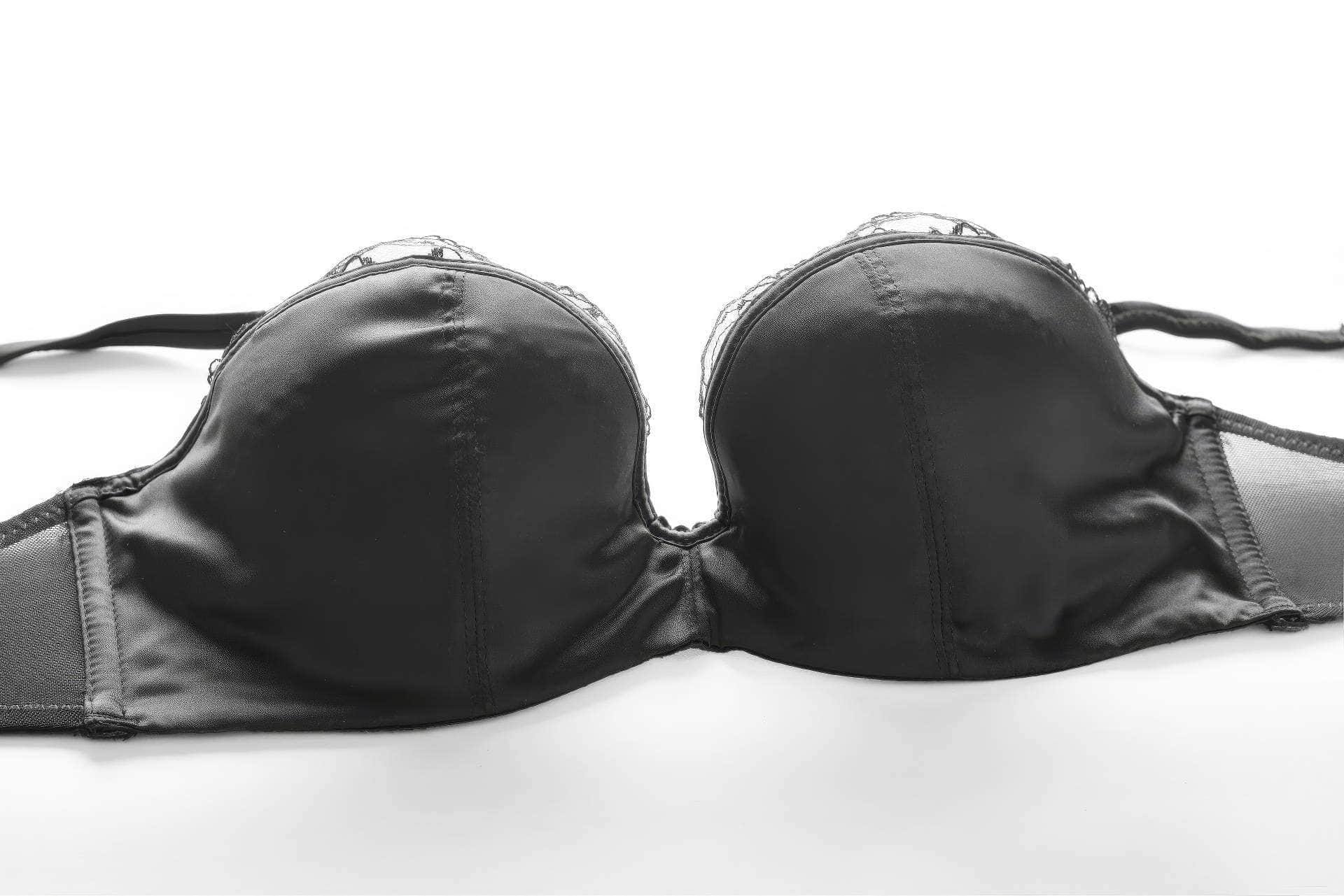Satin Lace Embroidered Mesh Bra Panty Sets
