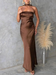 Satin Tube Maxi Dress