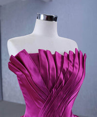 Scalloped Pleated Tube Satin Ball Dress - XRJ102