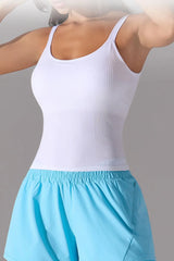 Scoop Neck Active Tank with Detachable Chest Pads