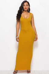 Scoop Neck Wide Strap Maxi Dress Sherbet / S