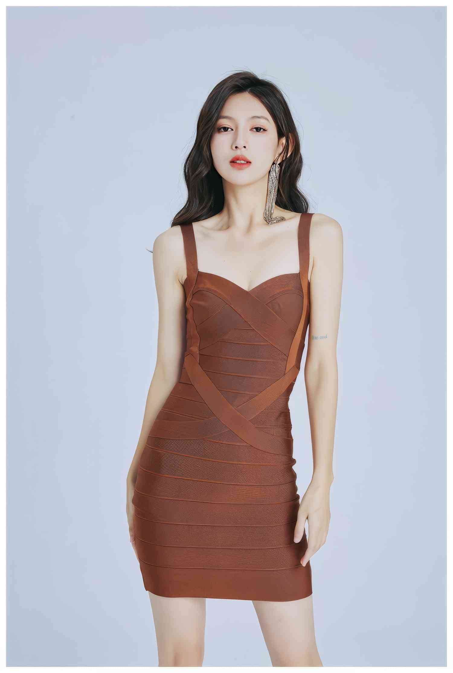 Sculpting Spaghetti Strap Bandage Bodycon Dress