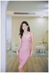 Sculpting Spaghetti Strap Bandage Bodycon Dress