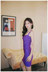 Sculpting Spaghetti Strap Bandage Bodycon Dress