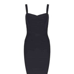 Sculpting Spaghetti Strap Bandage Bodycon Dress XS / Black