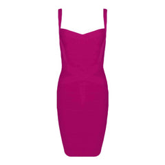 Sculpting Spaghetti Strap Bandage Bodycon Dress XS / MediumVioletRed