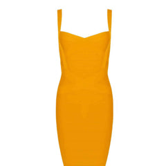 Sculpting Spaghetti Strap Bandage Bodycon Dress XS / Orange