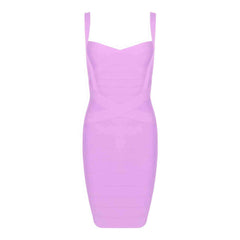Sculpting Spaghetti Strap Bandage Bodycon Dress XS / Plum